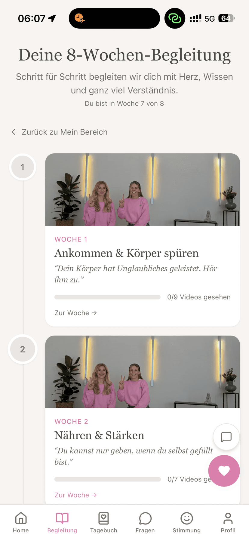 Ground & Glow 8-Wochen-Begleitung